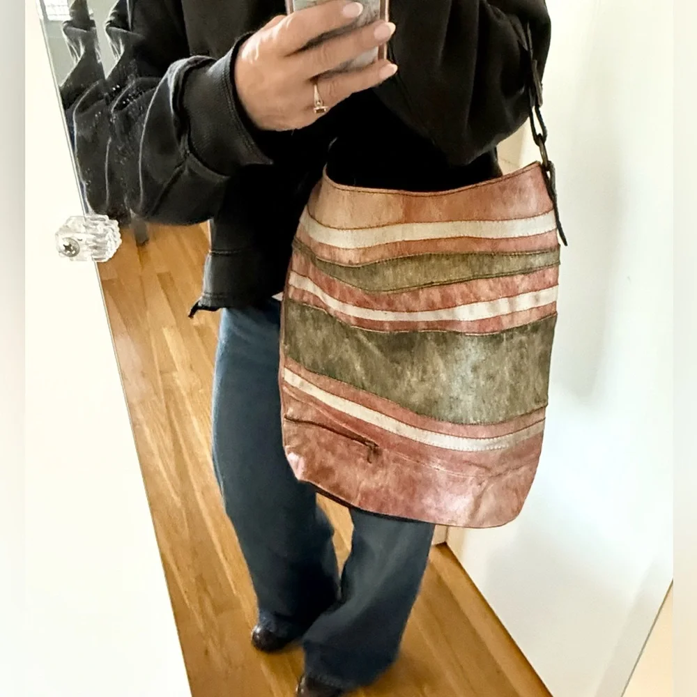 One of a Kind Rogato Upcycled Leather Hobo Bag • Handmade in Portugal